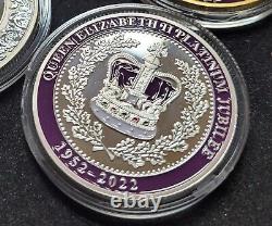 2x Platinum Jubilee Commemorative Coins 2x Queens Memorial Coins