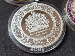 2x Platinum Jubilee Commemorative Coins 2x Queens Memorial Coins
