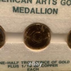 3 PCs 1980 1/2 oz Gold Marian Anderson American Arts Commemorative Medallion