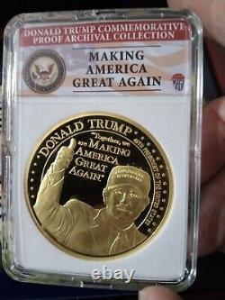 47th DONALD TRUMP GOLD BULLION & COLLECTIBLES SET IN WOOD KEEPSAKE BOX