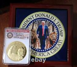 47th DONALD TRUMP GOLD BULLION & COLLECTIBLES SET IN WOOD KEEPSAKE BOX