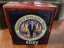 47th DONALD TRUMP GOLD BULLION & COLLECTIBLES SET IN WOOD KEEPSAKE BOX