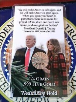 47th DONALD TRUMP GOLD BULLION & COLLECTIBLES SET IN WOOD KEEPSAKE BOX