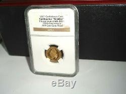 4 Coin SMITHSONIAN 1861 Confederate Cent NGC Gem Proof Platinum Gold Silver Case