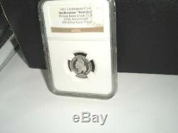 4 Coin SMITHSONIAN 1861 Confederate Cent NGC Gem Proof Platinum Gold Silver Case