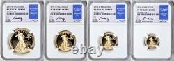 (4-Piece Set)2016-W Proof Gold Eagles Set Edmund Moy NGC PR70DCAM K15560