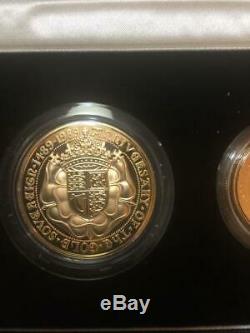 500th Anniversary of the first Gold Sovereign Proof Set 4 coins Actual fine gold