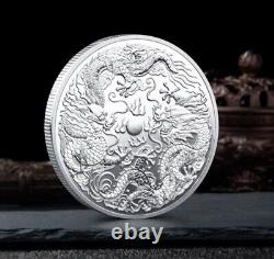 50 PCS Chinese Dragon Gold & Silver Plated Commemorative Collectible 30g Coins