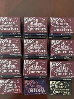 50 States Commemorative Quarters, 1999-2008 #10 P, D, Gold sets, 50 coins