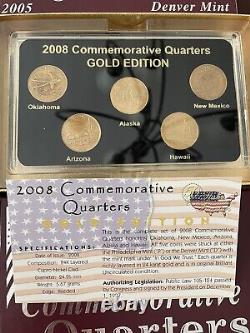 50 States Commemorative Quarters, 1999-2008 #10 P, D, Gold sets, 50 coins