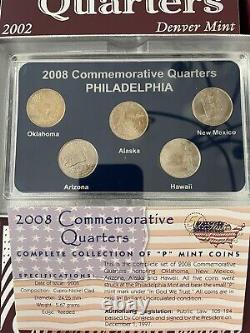 50 States Commemorative Quarters, 1999-2008 #10 P, D, Gold sets, 50 coins