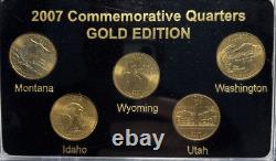 50 States Commemorative Quarters 1999-2008 Complete Set Gold Edition w Box COAS