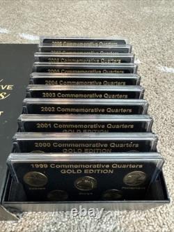 50 States Commemorative Quarters 1999-2008 Complete Set Gold Edition with Box