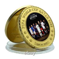 54pcs/set 2022 Qatar World Cup Metal Gold Coin Commemorative Coins Souvenir