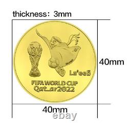 54pcs/set 2022 Qatar World Cup Metal Gold Coin Commemorative Coins Souvenir