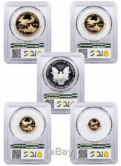 5 Coin 1995-W Proof Gold & Silver Eagle 10th Anniv Set PCGS PR69 DCAM SKU59899