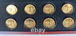 9/11 20th ANNIVERSARY 24K GOLD-PLATED COMMEMORATIVE MEDAL SET (8 coins)