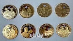 9/11 20th ANNIVERSARY 24K GOLD-PLATED COMMEMORATIVE MEDAL SET (8 coins)