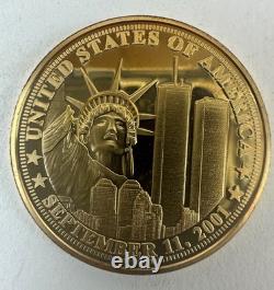 9/11 20th ANNIVERSARY 24K GOLD-PLATED COMMEMORATIVE MEDAL SET (8 coins)