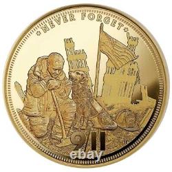 9/11 Commemorative. 9999 Gold Never Forget Memorial 1/8th oz 2021 Encapsulated