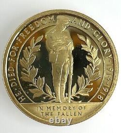 9ct Gold 2017 Remembrance Double Crown Commemorative Coin Gibraltar 9.9g 27.05mm