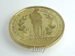 9ct Gold 2017 Remembrance Double Crown Commemorative Coin Gibraltar 9.9g 27.05mm