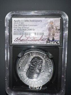 APOLLO 11 6pc SET 50th ANNIVERSARY NGC PF AND MS 70 FDI SILVER AND GOLD COINS