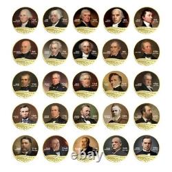 All 46 US President Commemorative 46-Coin Full Set Colorized Gold Plated Coin