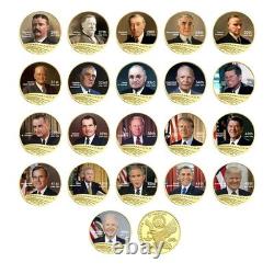 All 46 US President Commemorative 46-Coin Full Set Colorized Gold Plated Coin