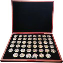 All 46 US President Commemorative 46-Coin Full Set Colorized Gold Plated Coin wi