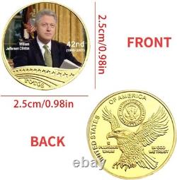 All 46 US President Commemorative 46-Coin Full Set Colorized Gold Plated Coin wi