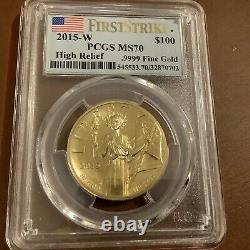 American Liberty 2015 W High Relief Gold Coin PCGS MS70 MS 70