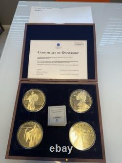 American Mint Charters Of Freedom Set Commemorative 70mm Coins 24K Plated