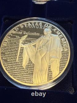 American Mint Charters Of Freedom Set Commemorative 70mm Coins 24K Plated