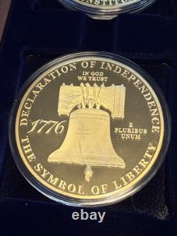American Mint Charters Of Freedom Set Commemorative 70mm Coins 24K Plated