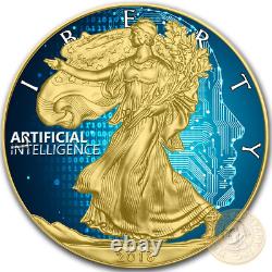 American Silver Eagle ARTIFICIAL INTELLIGENCE 2018 Walking Liberty Dollar Coin G