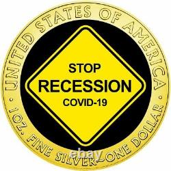 American Silver Eagle STOP RECESSION 19 COVI CORON VIRUS $1 Liberty 2020 Coin