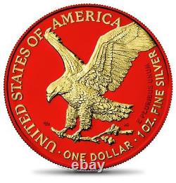 American Silver Eagle Type II Space Red Gold 2021 1 Oz Pure Silver Color Coin