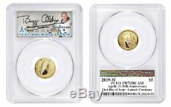 Apollo 11 Gold $5 Coin -1st Day Launch Ceremony- Signed by Buzz Aldrin PCGS PR70
