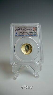 Apollo 11 Gold $5 Coin -1st Day Launch Ceremony- Signed by Fred Haise -PCGS PR70
