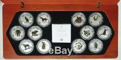 Australia 1999-2010 Lunar I Full 12-Coin Set 1 Oz Silver Gilded Year Collection