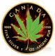 Burning Marijuana Hybrid 2017 1 Oz Silver Maple Leaf Coin Ruthenium And 24k Gold