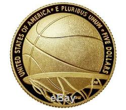 Basketball Hall of Fame 2020 W Proof $5 Gold Coin-Item #20CA Pre-Sale-Pre-Sale