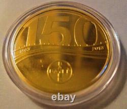 Bayer 150 Years Anniversary Commemorative 585 Gold 415 Silver 7.25g Coin withbook