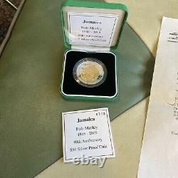 Bob Marley 60th Anniversary Gold/Silver Proof $50 Bank Of Jamaica Coin # 0318