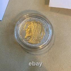 Bob Marley 60th Anniversary Gold/Silver Proof $50 Bank Of Jamaica Coin # 0318