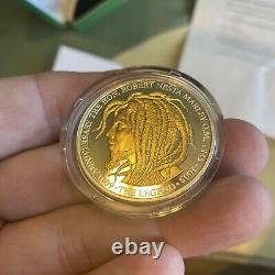 Bob Marley 60th Anniversary Gold/Silver Proof $50 Bank Of Jamaica Coin # 0318