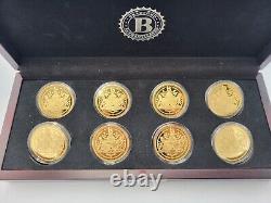 Bradford Authenticated Duke & Duchess Of Cambridge 8 Coins 24kt Gold Plated