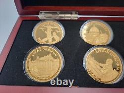 Bradford Authenticated Victory In WWII Collection 8 Coins 24kt Gold Plated