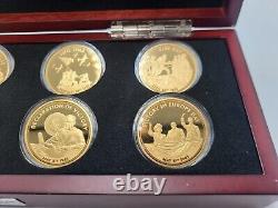Bradford Authenticated Victory In WWII Collection 8 Coins 24kt Gold Plated